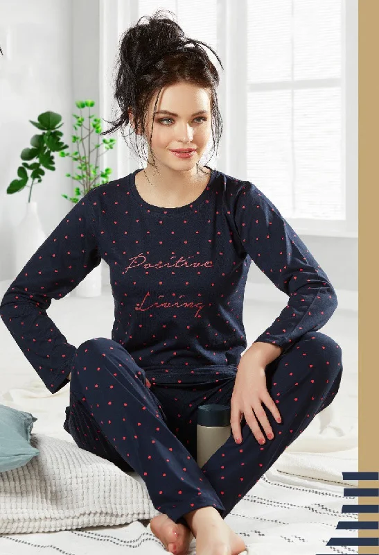 Dark Blue Winter Night suits nightwear set for ladies