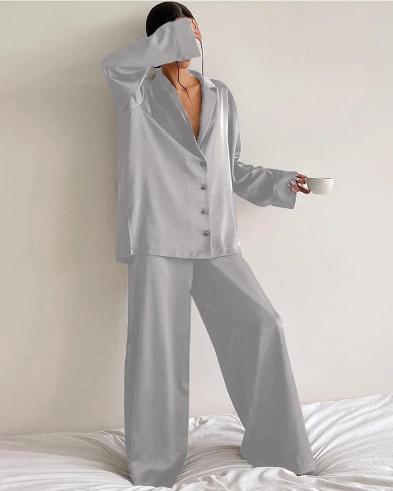 Relaxed Oversize Silk Pajamas