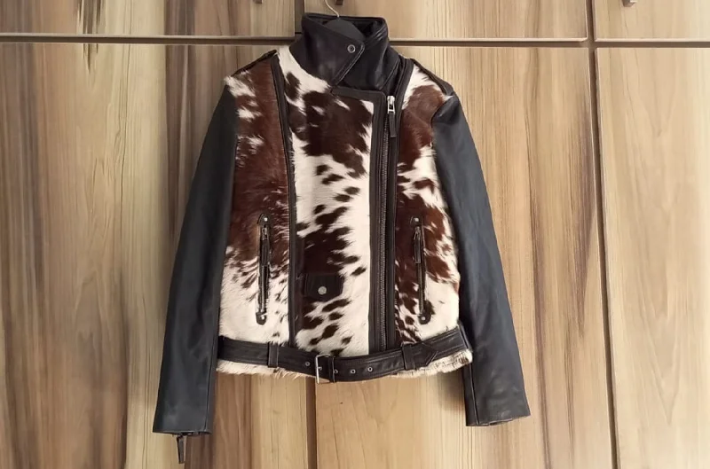 Cowhide Leather Jacket Women