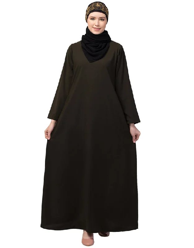 Dubai Flared casual abaya for its versatile design In the Shade of  Olive