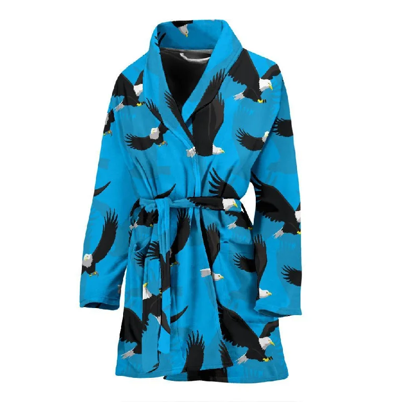 Flying Eagle Pattern Print Women Long Robe