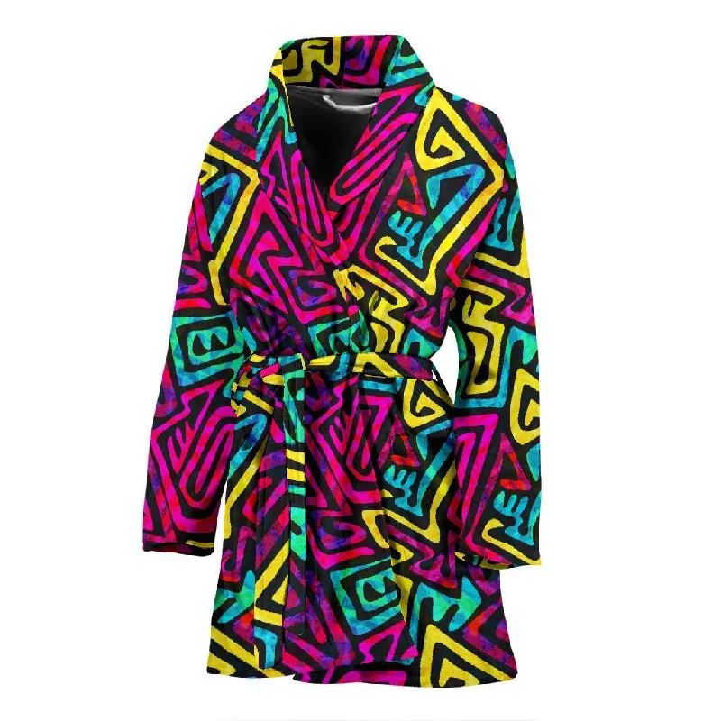 Funky Pattern Print Women Long Robe