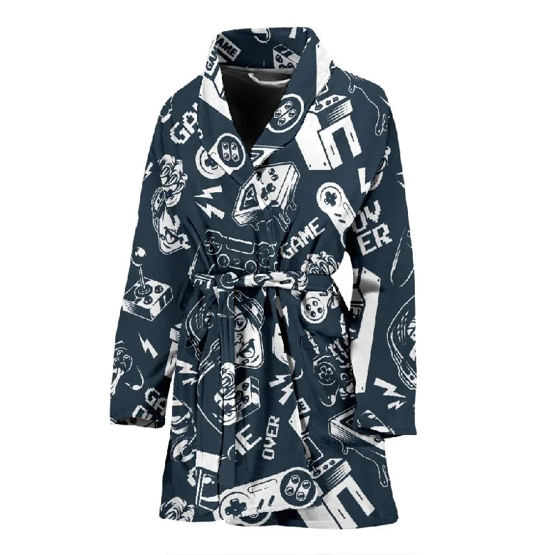 Gaming Pattern Print Women Long Robe