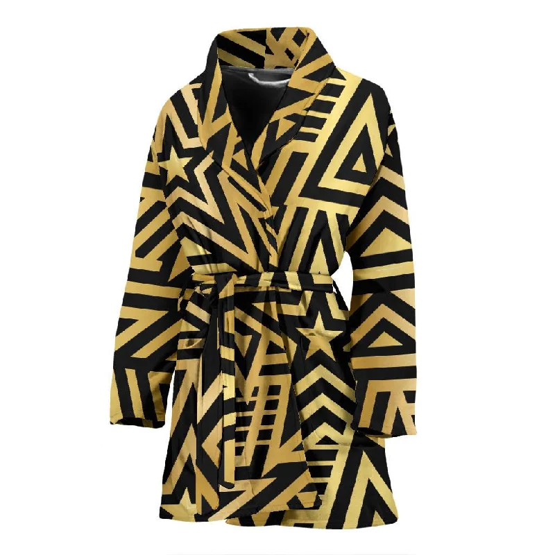 Gold Star Pattern Print Women Long Robe