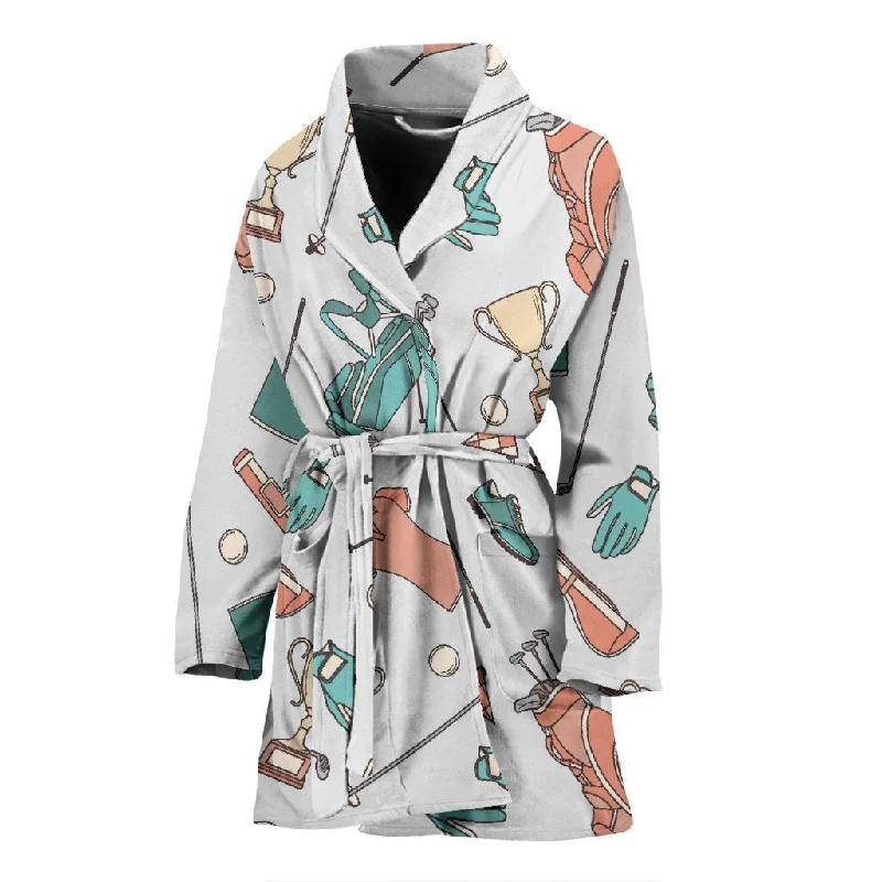 Golf Pattern Print Women Long Robe