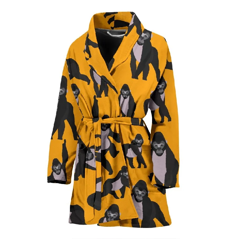 Gorilla Pattern Print Women Long Robe