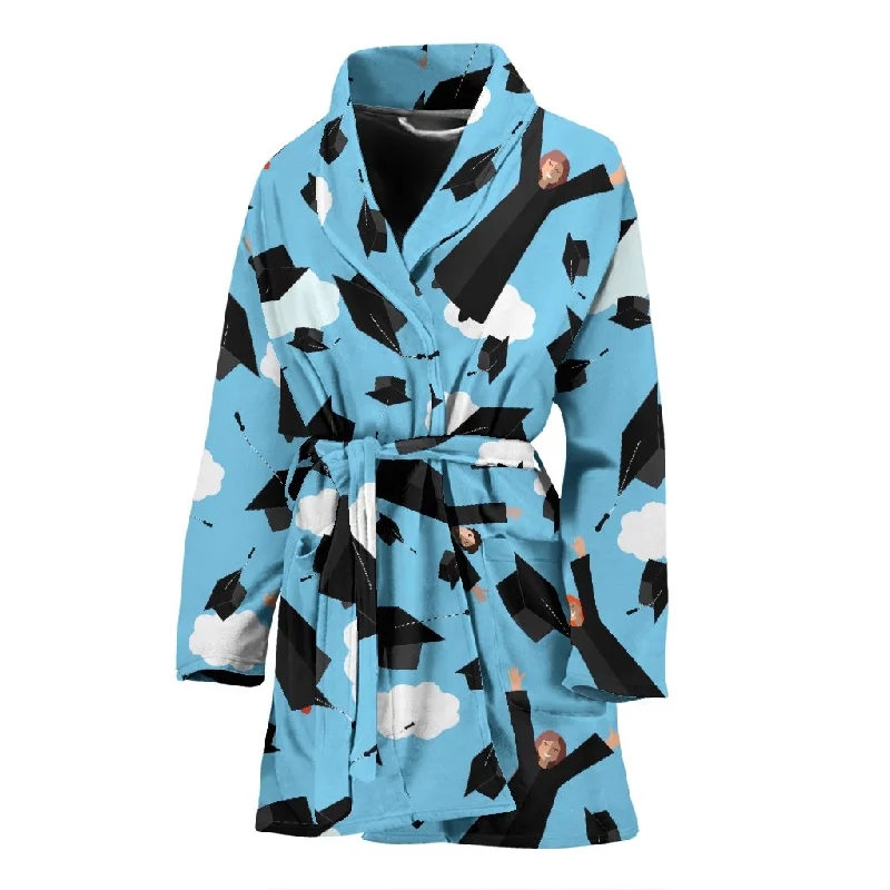 Graduation Day Pattern Print Women Long Robe