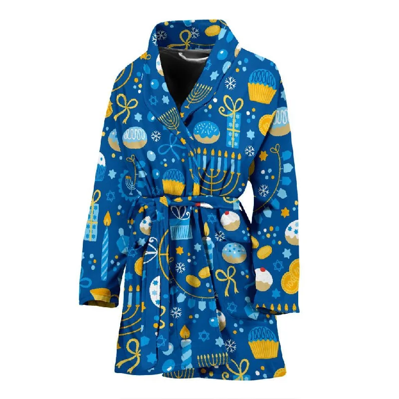 Hanukkah Print Pattern Women Long Robe