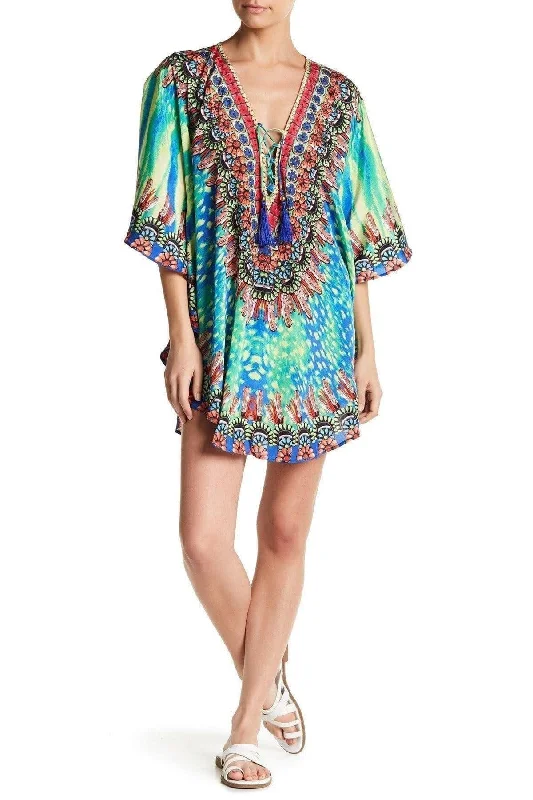 Relaxed Multi Color Short Balloon Kaftan