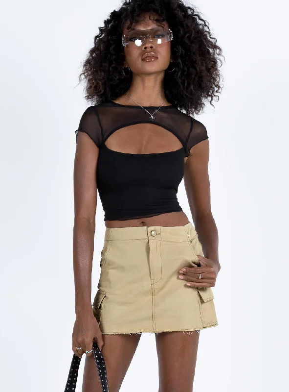 Goodburn Mini Skirt Beige