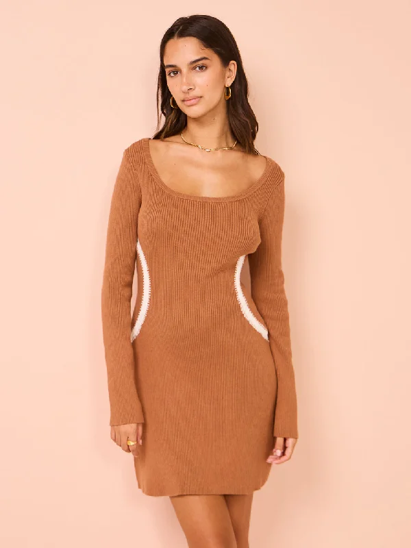 Mon Renn Connect Mini Dress in Chai