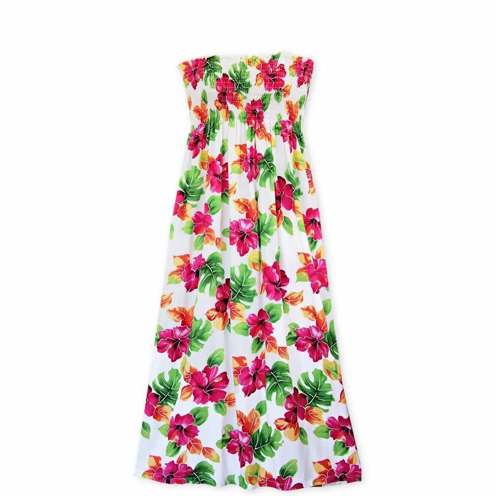 Hoopla White Maxi Hawaiian Dress