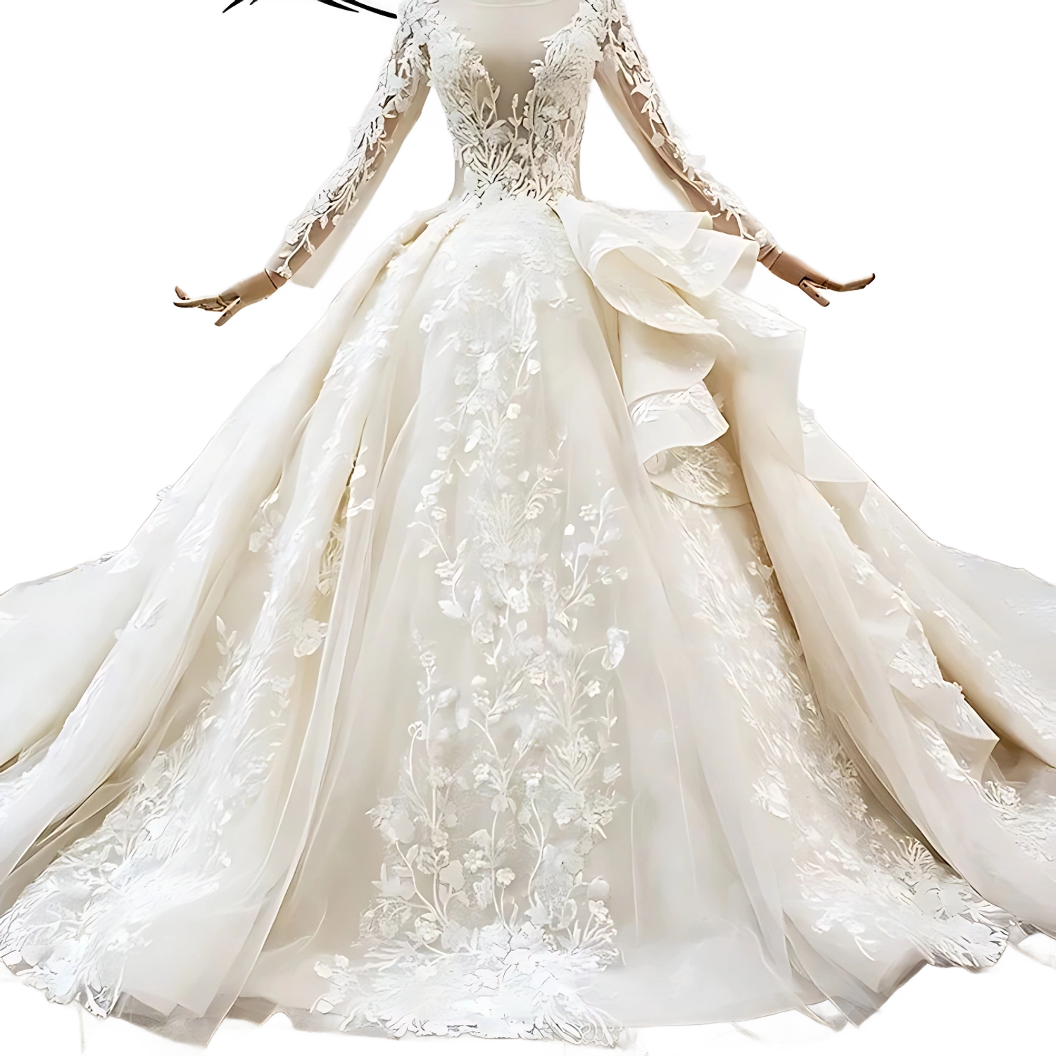 Dreamy Embroidered Ballgown Bridal Gown with Sparkling Beads and Full Skirt