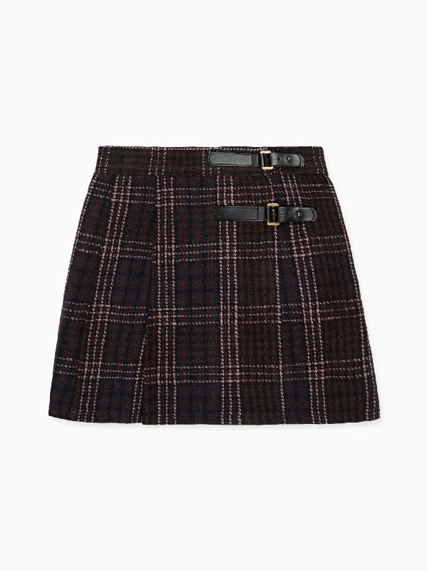 Beige Check Zola Girl Kilt Skirt