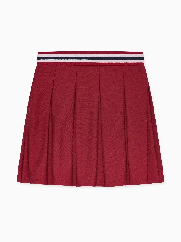 Burgundy Isabela Girl Pleated Skirt