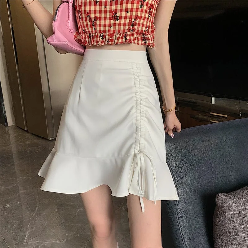 Women's Korean Fashion Ruffled Fishtail Skirt