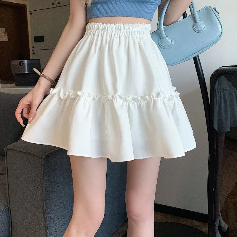 Women's Korean Fashion Ruffles A-line Skirt