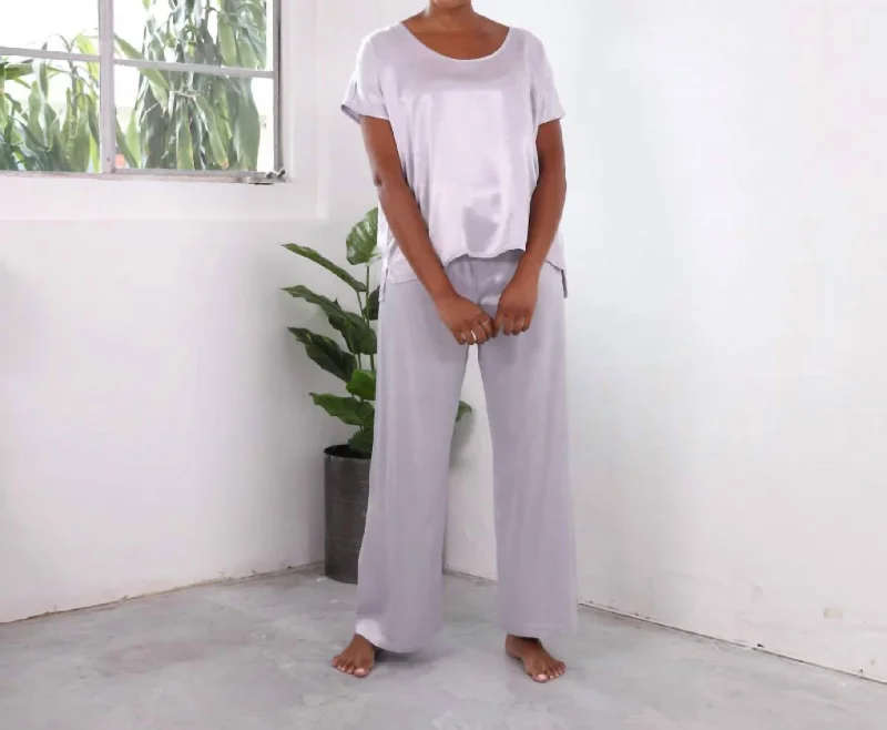 Jolie Satin Pants In Lavender