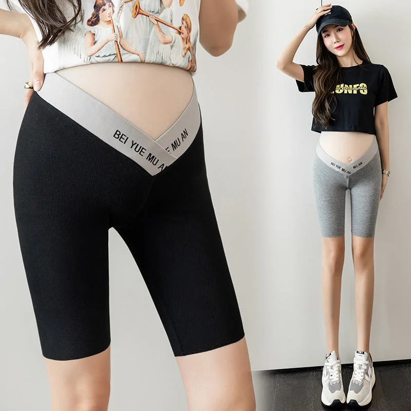 NiDELL Maternity Pants . New Summer Thin Outer Maternity Pants Cotton Leggings Low Waist Cropped Pants