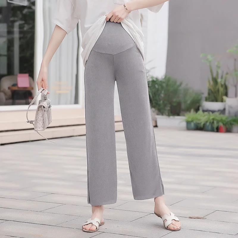 NiDELL . New Maternity Pants Summer Thin Loose Large Size Maternity Wide Leg Pants Spring and Summer Leisure Summer Outer Wear