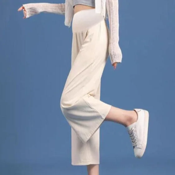 Apricot [Ice Silk Cropped Pants]]