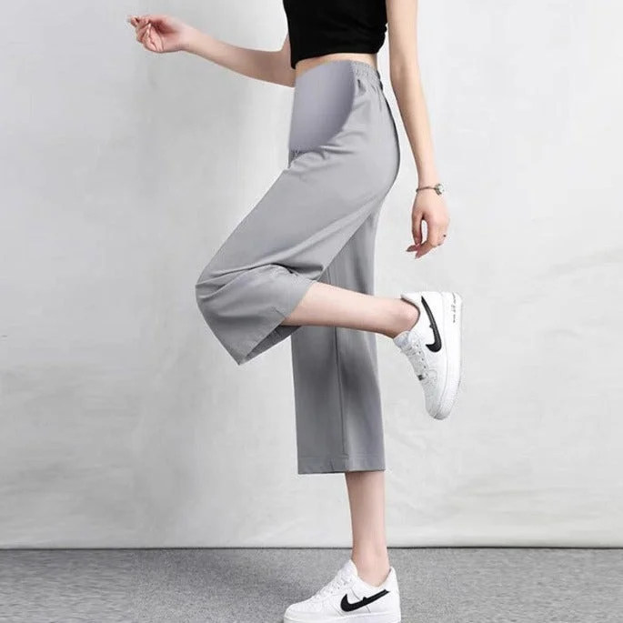 Light Gray [Ice Silk Cropped Pants]]