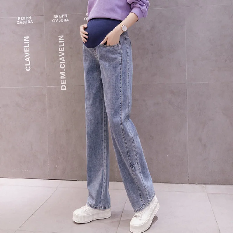 NiDELL: Pregnant Women’s Fashionable Jean Long Pants for Autumn