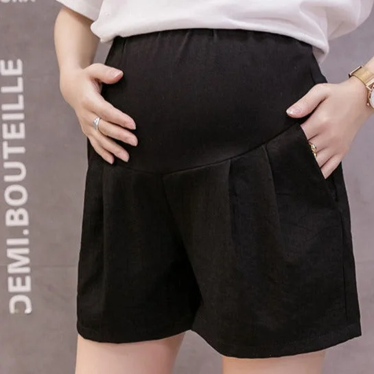 NiDELL Shorts for Pregnant Women Summer Thin Outer Wear Small Summer Leisure Five-Point Suit Pants Bottoming Wide-Leg Pants Summer Wear