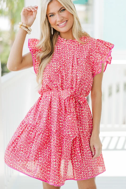 Follow You Anywhere Pink Floral Dress