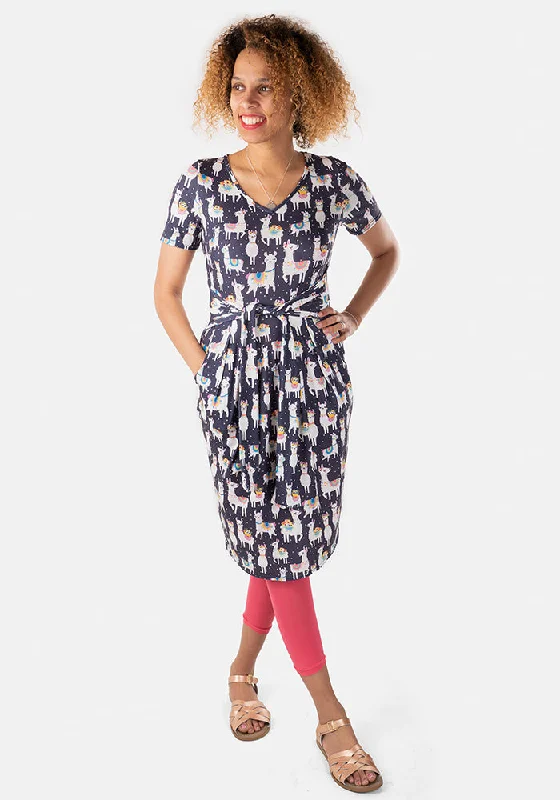 Lena Llama Print Dress