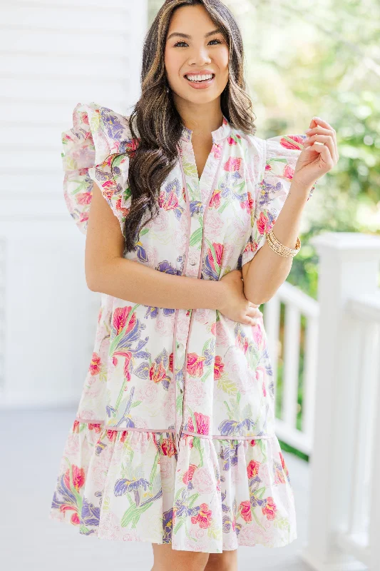 Looking For Joy Pink Floral Dress