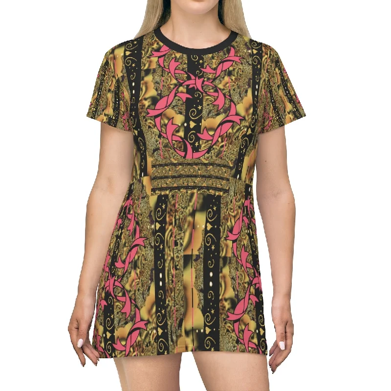 All Over Print T-Shirt Dress REGALLY PINK