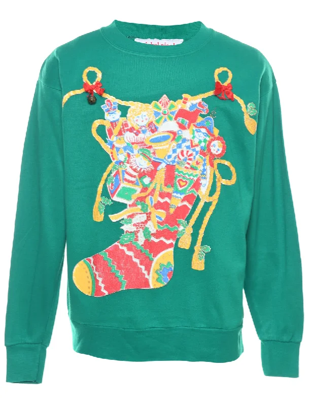 Green Christmas Sweatshirt - M