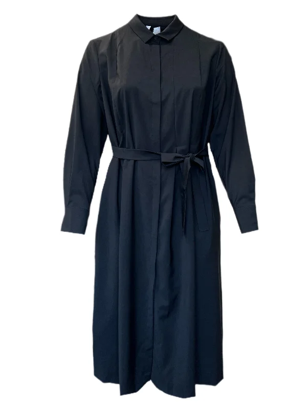 Marina Rinaldi Women's Black Denise Virgin Wool Shirt Dress Size 18W/27 NWT