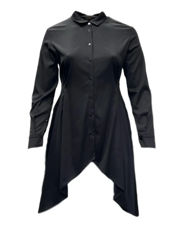 Marina Rinaldi Women's Nero Decaedro Button Down Shirt Dress Size 12W/21