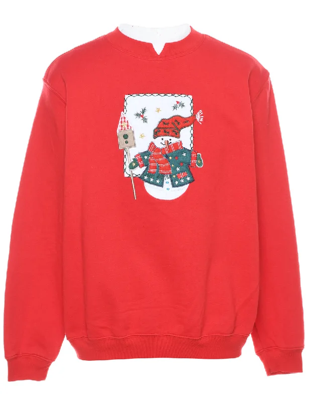 Snowman Christmas Sweatshirt - L