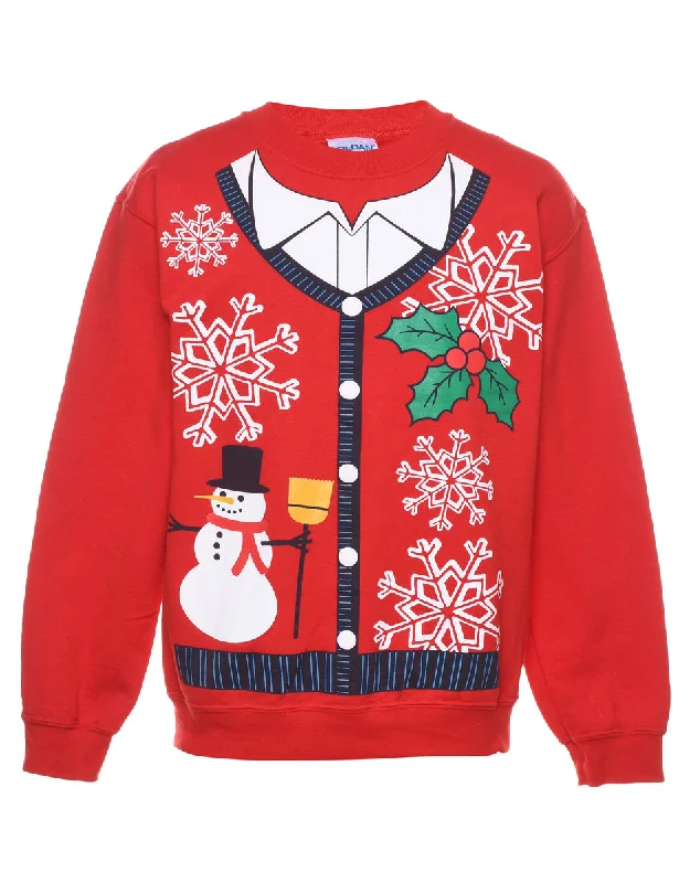 Snowman Christmas Sweatshirt - S