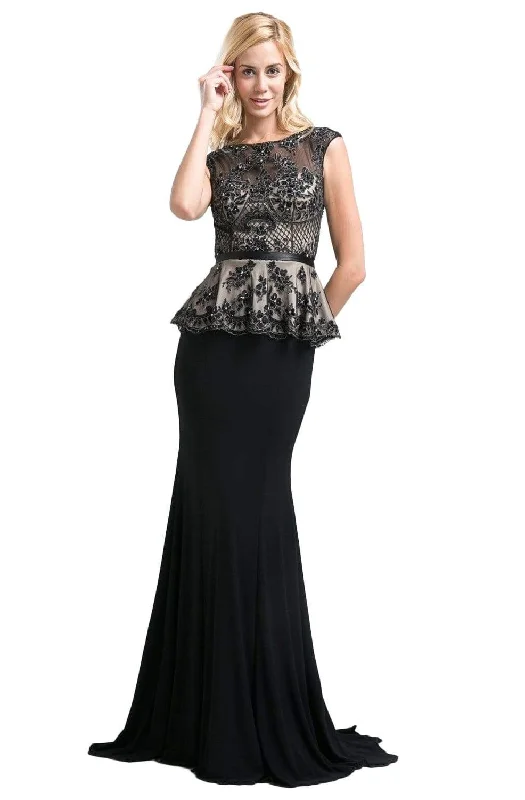 Cinderella Divine - CR718 Beaded Lace Stretch Knit Trumpet Dress