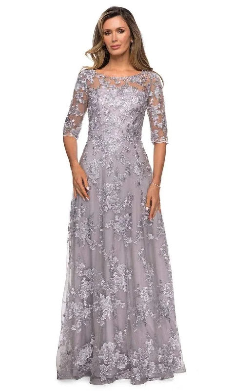 La Femme - Embroidered Lace A-Line Gown 27854SC