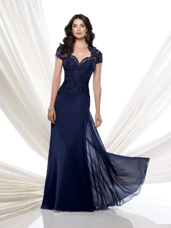 Mon Cheri - 115974SC Beaded Lace Queen Anne Evening Dress