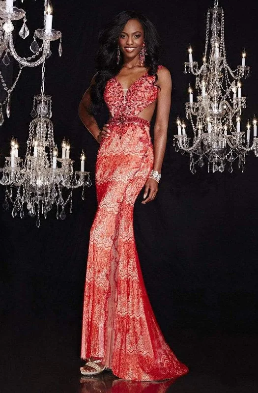 Panoply - 14754SC Romantically Laced Cutout Evening Gown