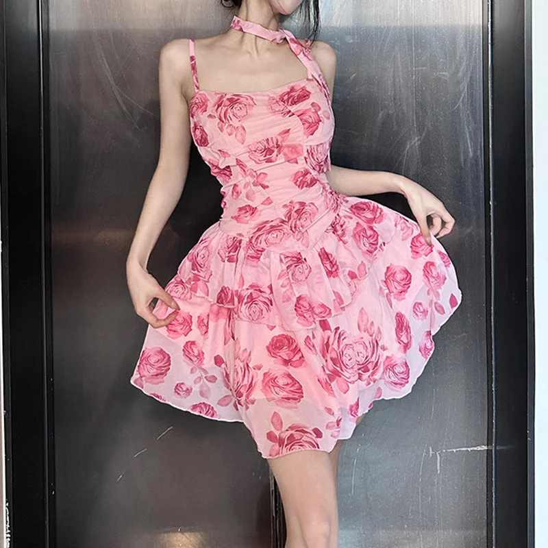 Rose Print Lace Dress YV50032